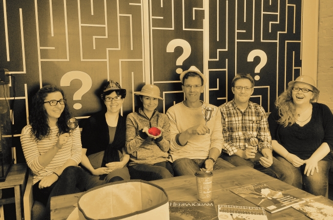 The artsnb team celebrating successfully recovering the lost Jewel of Zanzibar with 7 seconds to spare.
